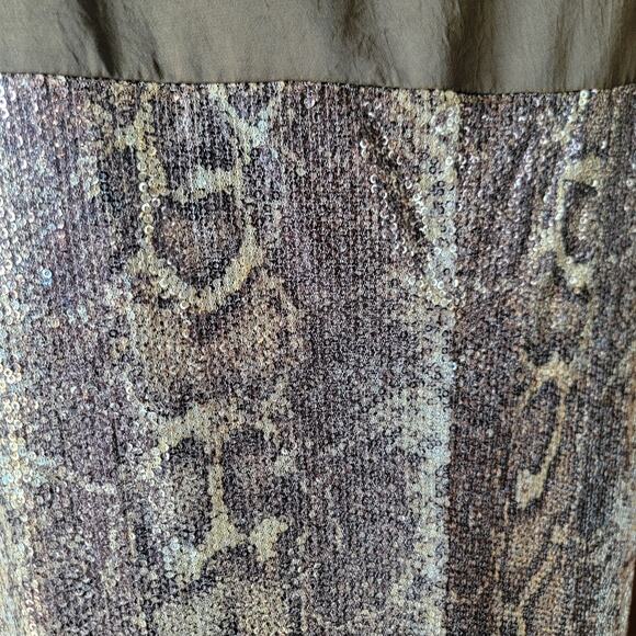 J. Taylor 16 Brown Sequin Snakeskin Sheath Dress Cocktail Party Glam Sparkle ✨ - Picture 14 of 15